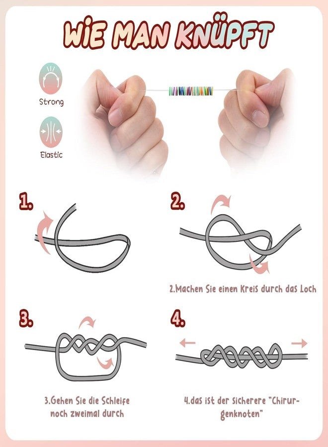 Beadsz مجموعة صنع الأساور من Beadsz، خرز بلاستيكي للأطفال، أدوات حرفية لصنع المجوهرات، قلائد، ربطات شعر، وخواتم، هدية مثالية لأعياد ميلاد الفتيات الصغيرات من عمر 4 إلى 7 سنوات، متعددة الألوان - Image 4